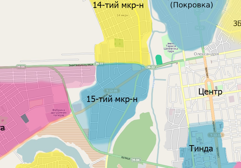 14-й та 15-й мікрорайони Олександрії