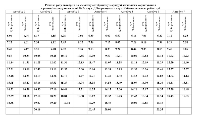Автобус 2а Світловодськ