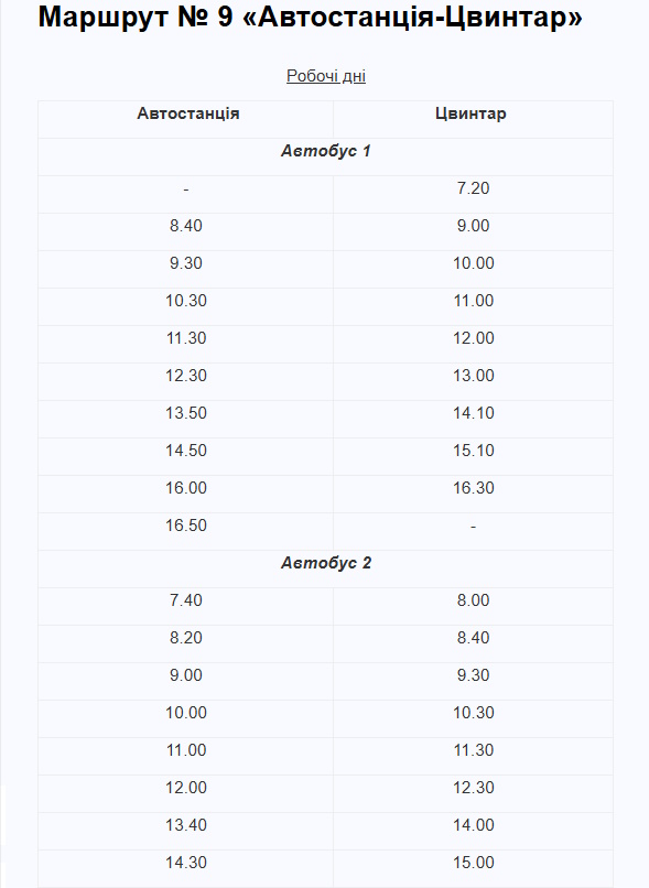 Автобус 9 Світловодськ