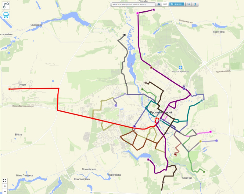 Розклад та маршрути автобусів у Кропивницькому